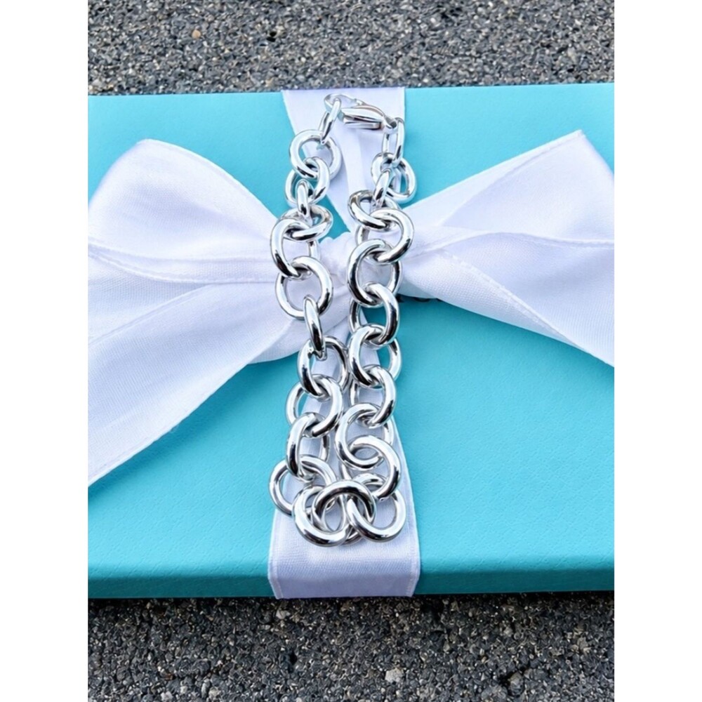 Tiffany & Co Rolo Link Bracelet for Charms Pendants, Silver, 7.5 inch